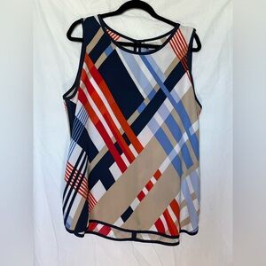 Liz Claiborne Multicolor Geometric Blouse